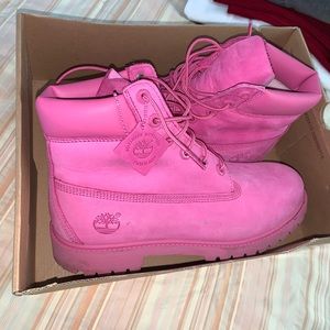 Pink Timberland Boots .